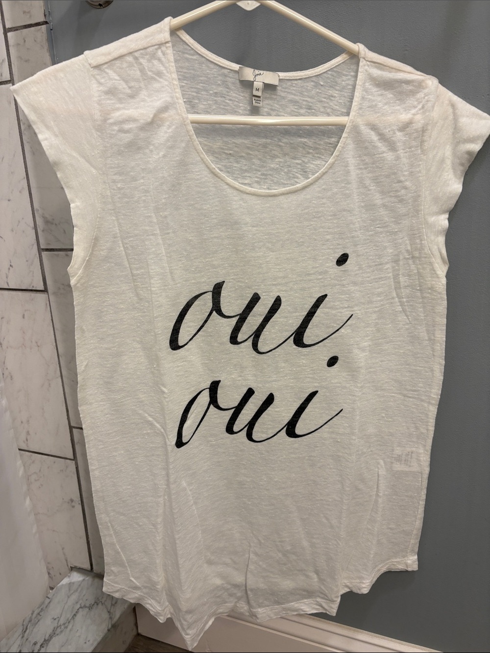 Joie White Tee with Script Logo